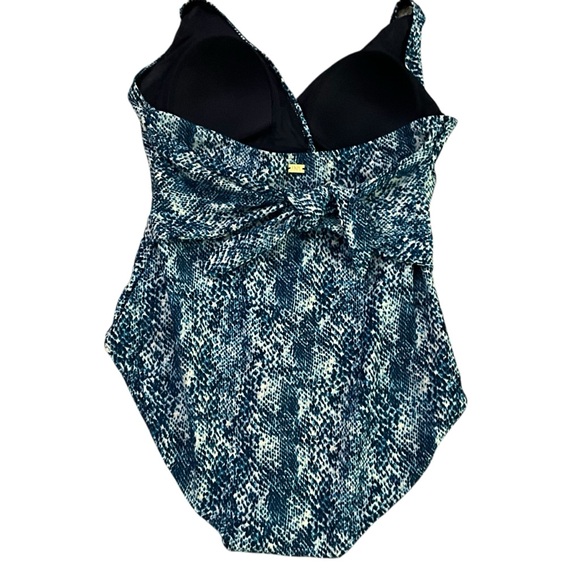LAST CHANCE!!! ✅ 2 FOR $20!!! NWT Jones NY Blue Mood Snakeskin Halter Tie One - Picture 6 of 15